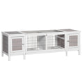 Load image into Gallery viewer, PawHut Rabbit Hutch, Bunny Cage, Guinea Pig House with Pull-Out Tray, and Divided Board for Indoor, White
