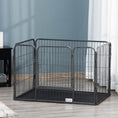 Charger l'image dans la visionneuse de la galerie, 4 Panels Dog Playpen, Heavy Duty Dog Fence, 28" H Portable Pet Playpen with Door Double Locking Latches, No Leaking Tray for Indoor Outdoor Backyard Garden, Grey
