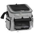 Load image into Gallery viewer, Dog Bike Basket, Soft-Sided Pet Carrier with Security Leash, Mesh Door & Window, Plush Cushion, Bowl for Small Dogs Cats, Up to 5 kg, Portable Breathable, Light Grey
