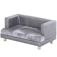Load image into Gallery viewer, Dog Sofa Bed for Small-Sized Dogs, Elevated Pet Chair with PU Cover, Soft Cushion, Cat Couch Lounger with Anti-slip Legs - Grey
