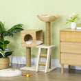Load image into Gallery viewer, Flower Cat Tree for Indoor Cats Kitten Tower Cattail Weave with Scratching Posts, Cat House, Bed, Ladder, Washable Cushions, 57 x 37 x 100.5 cm - Natural Finish
