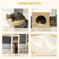 Load image into Gallery viewer, Flower Cat Tree for Indoor Cats Kitten Tower Cattail Weave with Scratching Posts, Cat House, Bed, Ladder, Washable Cushions, 57 x 37 x 100.5 cm - Natural Finish
