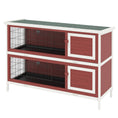 Load image into Gallery viewer, Rabbit Hutch Outdoor 2-Tier Guinea Pig Cage Bunny House Cage with No-Leak Trays for Indoor and Outdoor 136 x 50 x 93cm
