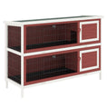 Load image into Gallery viewer, Rabbit Hutch Outdoor 2-Tier Guinea Pig Cage Bunny House Cage with No-Leak Trays for Indoor and Outdoor 136 x 50 x 93cm
