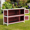 Load image into Gallery viewer, Rabbit Hutch Outdoor 2-Tier Guinea Pig Cage Bunny House Cage with No-Leak Trays for Indoor and Outdoor 136 x 50 x 93cm
