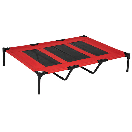 Elevated Dog Bed, Raised Dog Cot for XL Sized Dogs, Indoor & Outdoor, 48" x 36" x 9", Red
