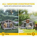 Load image into Gallery viewer, PawHut Dog House Outdoor, Wooden Dog Kennel Weatherproof with Porch, Double Room, Openable Roof, Removable Bottom, Elevated Floor, for Small to Medium Dogs, Gray
