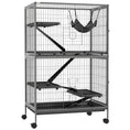 Load image into Gallery viewer, 5-Tier Rolling Small Animal Cage, Deluxe Guinea Pig Cage, Ferret Cage for Mink Chinchilla Kitten Rabbit, Small Pet Play House with Hammock Platform, Ramp, Tray, Grey
