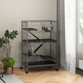 Load image into Gallery viewer, 5-Tier Rolling Small Animal Cage, Deluxe Guinea Pig Cage, Ferret Cage for Mink Chinchilla Kitten Rabbit, Small Pet Play House with Hammock Platform, Ramp, Tray, Grey
