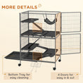 Load image into Gallery viewer, 5-Tier Rolling Small Animal Cage, Deluxe Guinea Pig Cage, Ferret Cage for Mink Chinchilla Kitten Rabbit, Small Pet Play House with Hammock Platform, Ramp, Tray, Grey
