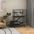 Load image into Gallery viewer, 5-Tier Rolling Small Animal Cage, Deluxe Guinea Pig Cage, Ferret Cage for Mink Chinchilla Kitten Rabbit, Small Pet Play House with Hammock Platform, Ramp, Tray, Grey
