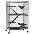 Load image into Gallery viewer, 5-Tier Rolling Small Animal Cage, Deluxe Guinea Pig Cage, Ferret Cage for Mink Chinchilla Kitten Rabbit, Small Pet Play House with Hammock Platform, Ramp, Tray, Grey
