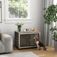 Load image into Gallery viewer, Dog Crate Furniture on Wheels, Dog Cage End Side Table with Lockable Double Doors, for Medium Breeds, 80 x 56 x 62.5cm, Grey
