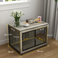 Load image into Gallery viewer, Dog Crate Furniture on Wheels, Dog Cage End Side Table with Lockable Double Doors, for Medium Breeds, 80 x 56 x 62.5cm, Grey
