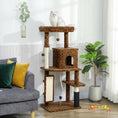 Charger l'image dans la visionneuse de la galerie, Cat Tree for Large Cat Adults, 52 Inch Cat Tower for Indoor Cats w/ Scratching Posts, Cat Bed, Condo, Jumping Platforms, Toy Balls, Anti-tip Kit, Leopard Print
