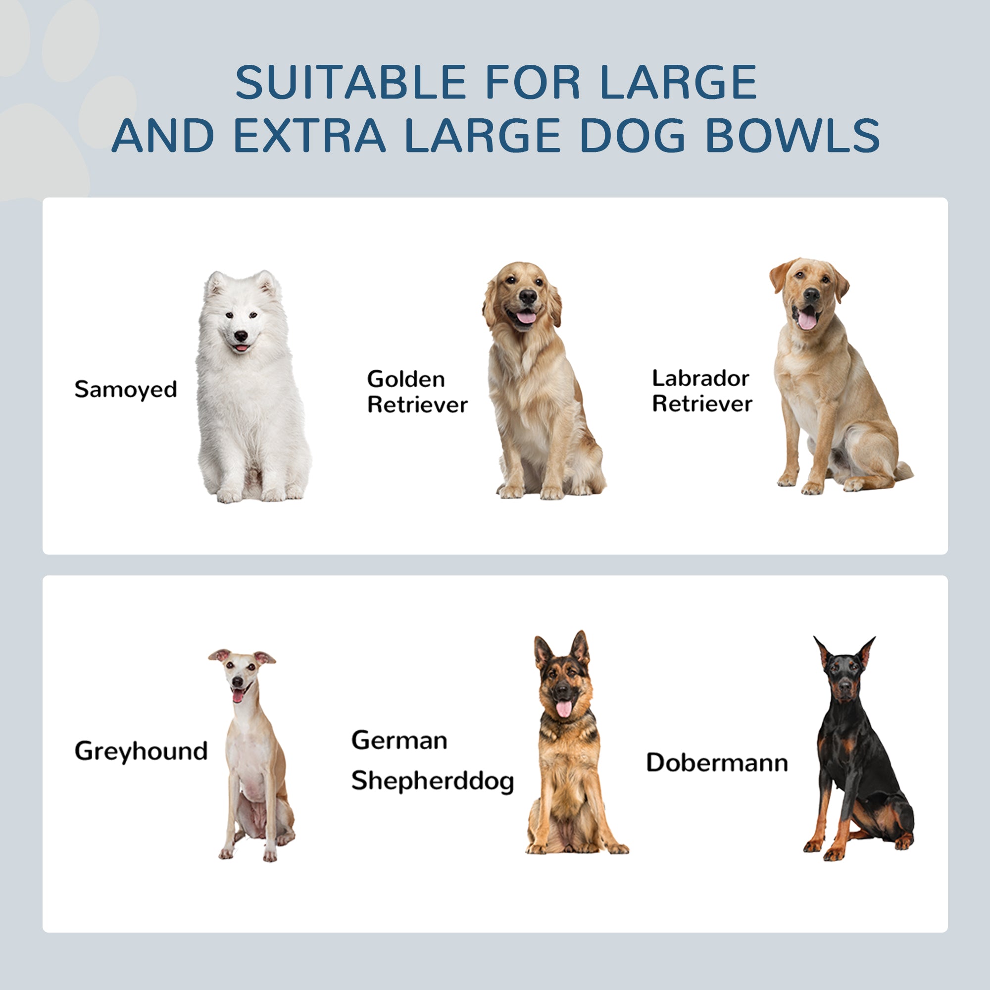 PawHut Elevated Dog Bowls with Slow Feeder Mat & Semi-Auto Dispenser Function, Pet Feeding Station with Storage Cabinet, 3 Stainless Steel Bowls, Raised Dog Bowls for Large & Extra Large Dogs, White