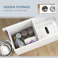 Load image into Gallery viewer, Raised Dog Bowls, Dog Feeding Station with Slow Feeder Mat, Storage Cabinet, 3 Stainless Steel Bowls, Semi-Auto Dispenser Function, for Large, Extra Large Breeds, White
