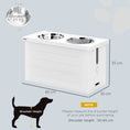 Load image into Gallery viewer, Raised Dog Bowls, Dog Feeding Station with Slow Feeder Mat, Storage Cabinet, 3 Stainless Steel Bowls, Semi-Auto Dispenser Function, for Large, Extra Large Breeds, White
