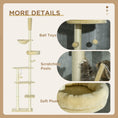 Load image into Gallery viewer, Floor to Ceiling Cat Tree for Indoor Cats, 6-Tier Play Tower Climbing Activity Center with Scratching Post, Platforms, Bed, Hammock, Adjustable Height 230-250cm, Beige
