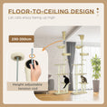 Load image into Gallery viewer, Floor to Ceiling Cat Tree for Indoor Cats, 6-Tier Play Tower Climbing Activity Center with Scratching Post, Platforms, Bed, Hammock, Adjustable Height 230-250cm, Beige
