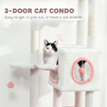 Load image into Gallery viewer, Cat Tree for Indoor Large Adult Cats, 65 Inch Kitty Tower Multi-Level with 2 Doors Condos, Plush Top Perch, Hammock, Sisal Scratching Posts, 4 Pompoms, Ramp, White
