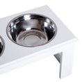 Load image into Gallery viewer, Raised Dog Bowl Feeding Bowls with Stand for Medium Dogs Elevated Pet Bowls Water Food Feeder 58L x 31W x 25H cm - White
