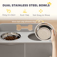 Load image into Gallery viewer, Elevated Dog Bowls with Storage, Raised Dog Bowl Stand with 2 Stainless Steel Food Dishes and Slow Feeder, Pet Feeding Station for Large Breeds, Gray

