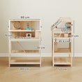 Load image into Gallery viewer, Wooden Hamster Cage, 3 Tier Small Animal Cage with Detachable Lower Floor, Storage Shelf, Hut, Seesaw, Exercise Wheel, Ramps, Hamster Habitat for Dwarf, Gerbil, 80L x 53W x 117H cm, Natural

