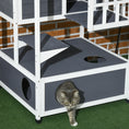 Load image into Gallery viewer, PawHut Wooden Outdoor Cat House, Feral Cat Shelter Kitten Condo with Asphalt Roof, Escape Doors, Condo, Jumping Platform, Gray
