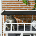Load image into Gallery viewer, PawHut Wooden Outdoor Cat House, Feral Cat Shelter Kitten Condo with Asphalt Roof, Escape Doors, Condo, Jumping Platform, Gray
