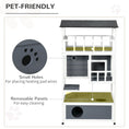 Load image into Gallery viewer, PawHut Wooden Outdoor Cat House, Feral Cat Shelter Kitten Condo with Asphalt Roof, Escape Doors, Condo, Jumping Platform, Gray
