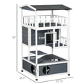 Load image into Gallery viewer, PawHut Wooden Outdoor Cat House, Feral Cat Shelter Kitten Condo with Asphalt Roof, Escape Doors, Condo, Jumping Platform, Gray
