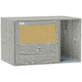 Load image into Gallery viewer, Cat Litter Box Enclosure with Rattan Door, Boho Style Hiddern Litter Box Furniture, Cat House End Side Table with Scratching Mat, Toy Ball, Non-slip Foot Pads, 80 x 50 x 50cm, Grey
