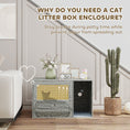 Load image into Gallery viewer, Cat Litter Box Enclosure with Rattan Door, Boho Style Hiddern Litter Box Furniture, Cat House End Side Table with Scratching Mat, Toy Ball, Non-slip Foot Pads, 80 x 50 x 50cm, Grey
