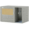 Load image into Gallery viewer, Cat Litter Box Enclosure with Rattan Door, Boho Style Hiddern Litter Box Furniture, Cat House End Side Table with Scratching Mat, Toy Ball, Non-slip Foot Pads, 80 x 50 x 50cm, Grey
