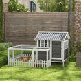 Load image into Gallery viewer, 68" Wooden Chicken Coop, Outdoor Rabbit Hutch with Run, Tray, Nesting Box, Removable Tray, Fence for 3-4 Chicken, Bunnies, Ducks, Charcoal Grey

