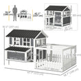 Load image into Gallery viewer, 68" Wooden Chicken Coop, Outdoor Rabbit Hutch with Run, Tray, Nesting Box, Removable Tray, Fence for 3-4 Chicken, Bunnies, Ducks, Charcoal Grey
