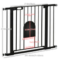 Load image into Gallery viewer, 30"-41" Extra Wide Pet Gate with Small Door, 30"H Dog Gate with Safety Gate Barrier, Stair Pressure Fit, Auto Close, Double Locking, for Doorways, Hallways, Black
