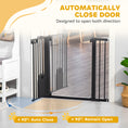 Load image into Gallery viewer, Dog Gate with Cat Flap Pet Safety Gate Barrier, Stair Pressure Fit, Auto Close, Double Locking, for Doorways, Hallways, 75-103 cm Black
