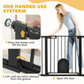 Load image into Gallery viewer, Dog Gate with Cat Flap Pet Safety Gate Barrier, Stair Pressure Fit, Auto Close, Double Locking, for Doorways, Hallways, 75-103 cm Black
