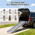 Load image into Gallery viewer, Foldable Dog Ramp for Cars High Bed, Portable 10-Step Dog Stairs with Non-Slip Strips & Pads, Lightweight Pet SUV Truck Steps, Support Up to 68 KG, Grey
