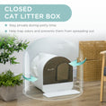 Load image into Gallery viewer, Cat Litter Box Kitten Litter Tray w/ Hood, Scoop, Filter, Flap Door, 43 x 44 x 47cm - White
