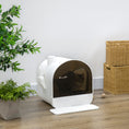 Load image into Gallery viewer, Cat Litter Box Kitten Litter Tray w/ Hood, Scoop, Filter, Flap Door, 43 x 44 x 47cm - White
