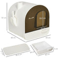 Load image into Gallery viewer, Cat Litter Box Kitten Litter Tray w/ Hood, Scoop, Filter, Flap Door, 43 x 44 x 47cm - White
