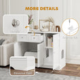 Load image into Gallery viewer, Cat Litter Box Enclosure, Hidden Litter Box Furnitrue Indoor Cat House with Drawer, Storage, Anti-tip Kit, Cat Washroom for Living Room, Bedroom, White

