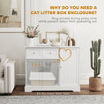 Load image into Gallery viewer, Cat Litter Box Enclosure, Hidden Litter Box Furnitrue Indoor Cat House with Drawer, Storage, Anti-tip Kit, Cat Washroom for Living Room, Bedroom, White
