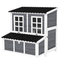 Load image into Gallery viewer, Wooden Chicken Coop, 39" Chicken House with Nesting Box, Pull-Out Tray, Waterproof Roof, Hen House Outdoor Poultry Cage for 4-6 Chickens, Rabbits, Small Animals, for Backyard, Light Gray
