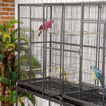 Load image into Gallery viewer, 64" Extra Large Bird Cage, Rolling Metal Parrot Cage, Bird House with Detachable Rolling Stand, Storage Shelf, Wood Perch, Food Container, 62.8" x 18.9" x 64.2"
