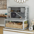 Load image into Gallery viewer, Wooden Hamster Cage, Large Gerbil Cage with Hut, Wheel, Ramps, 3 Tier Small Animal Habitat with Removable Viewing Panels, 80 x 50 x 84 cm, Grey
