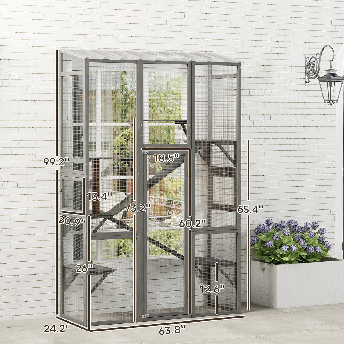 Outdoor Ramp Enclosure PawHut Outdoor Cat Enclosure with Platforms & Ramps - Safe & Fun Catio